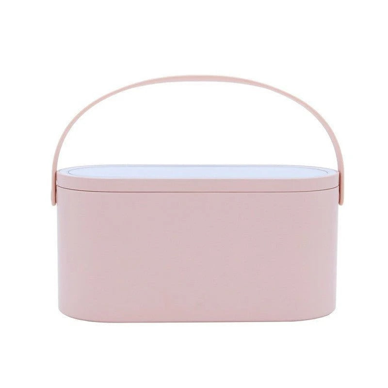 Portable LED Light Beauty Box Storage with Mirror