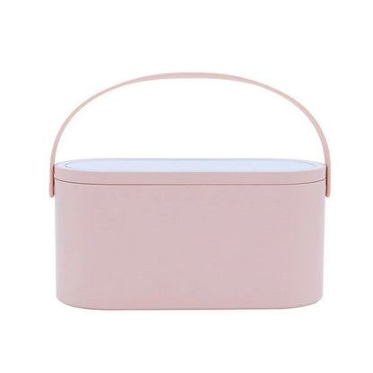 Portable LED Light Beauty Box Storage with Mirror
